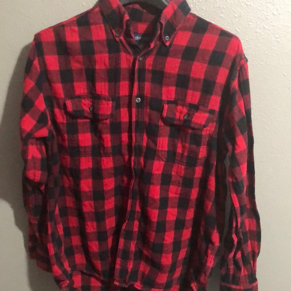 Medium Red and Black Men’s Flannel